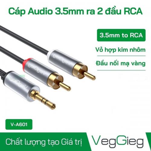 Cáp Audio 3.5mm ra 2 đầu RCA - V-A601 - Dài 1,5m