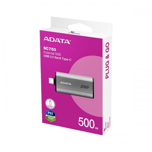 Ổ Cứng Di Động SSD ADATA SC750 USB 3.2 Gen 2 500GB